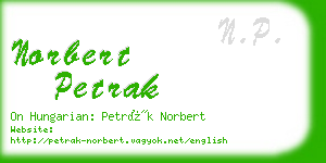 norbert petrak business card